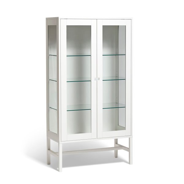 Mavis Falsterbo Cabinet Glass Shelves 150 Cm White Lacquer - Skabe & Vitrineskabe Birk Hvid - 1E97315