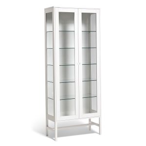 Mavis Falsterbo Cabinet Glass Shelves 200 Cm White Lacquer - Skabe & Vitrineskabe Birk Hvid - 1E97320