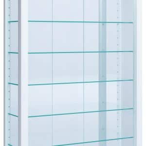 Gulv Vitrineskab "Lumo Maxi" Med Spejl | Inkl. Led Lys, 115 x 59 x 18 cm, farve: hvid