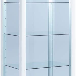 Vitrineskab i glas, 115 x 50 x 38 cm, hvid