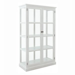 Glasskab m/2 låger - Hvid