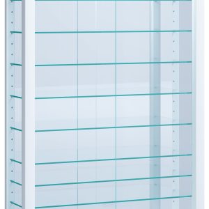 Gulv Vitrineskab "Lumo Mini" Med Spejl | Inkl. Led Lys, 91 x 59 x 18 cm, hvid