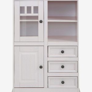 Loft24 - Highboard Melissa Vertico 1 glasd⌀r/1 træd⌀r - Hvid - Skabe - - Homeroom