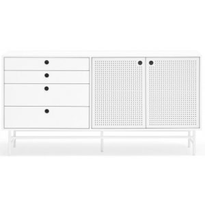 Punto sideboard i metal og mdf finér B150 cm - Hvid/Hvid