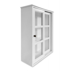 Sejerø Væghængt Vitrineskabe m/skydelåger - 70x50x20 Hvid