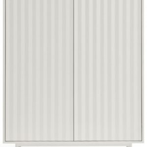 Sierra highboard i metal og mdf finér H130 cm - Hvid/Hvid