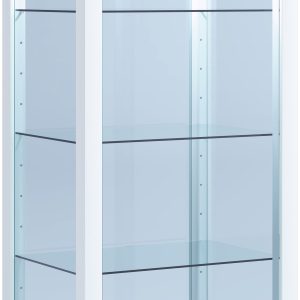 Vitrineskab i glas, 115 x 50 x 38 cm, hvid