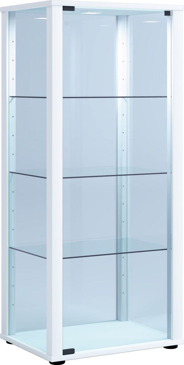 Vitrineskab i glas, 115 x 50 x 38 cm, hvid