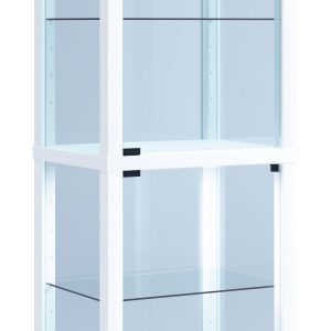 Vitrineskab i glas, 227 x 50 x 38 cm, hvid