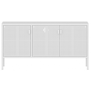 CASTEL Sideboard i stål H60 x B114 x D40 cm - Hvid