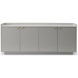 SAVIOR Skænk i MDF og egetræsfinér B186 cm - Mat beige/Hvid marmor