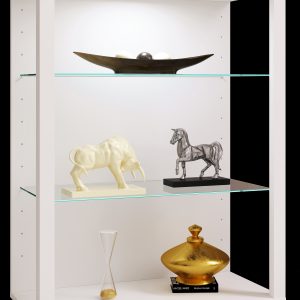 Vitrineskab, H. 90 x B. 70 x D. 35 cm, hvid