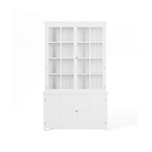 Rhode Island vitrineskab classic white