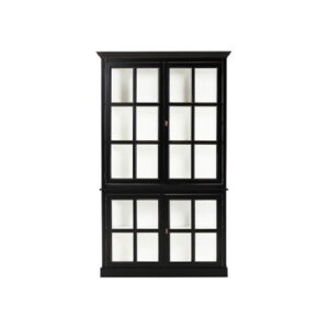 Seethrough vitrineskab modern black / classic white