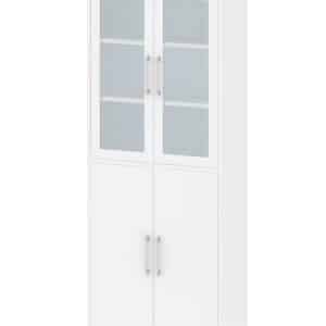 TVILUM Prima vitrineskab - hvidt træ, 2 glaslåger