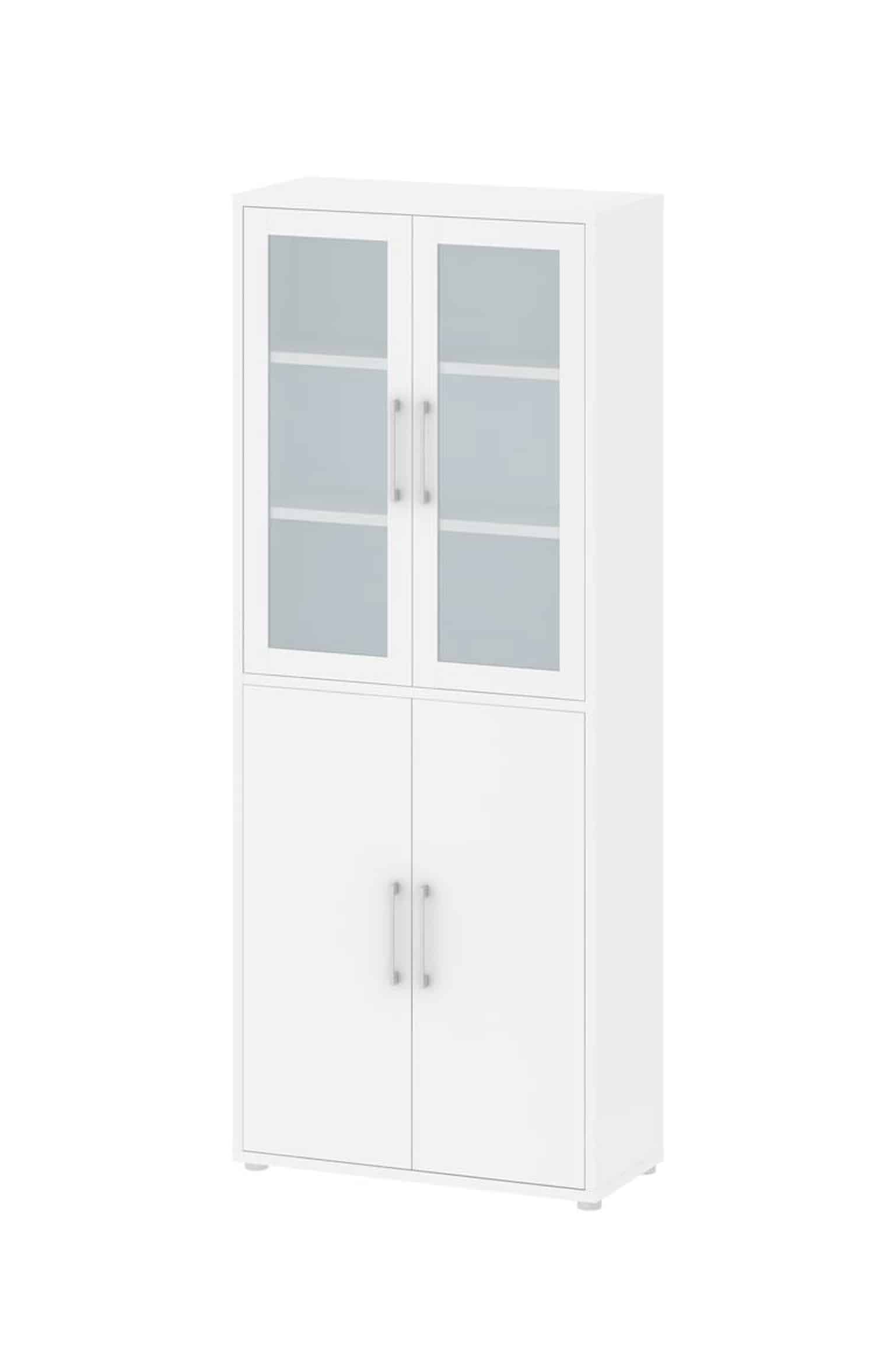 TVILUM Prima vitrineskab - hvidt træ, 2 glaslåger