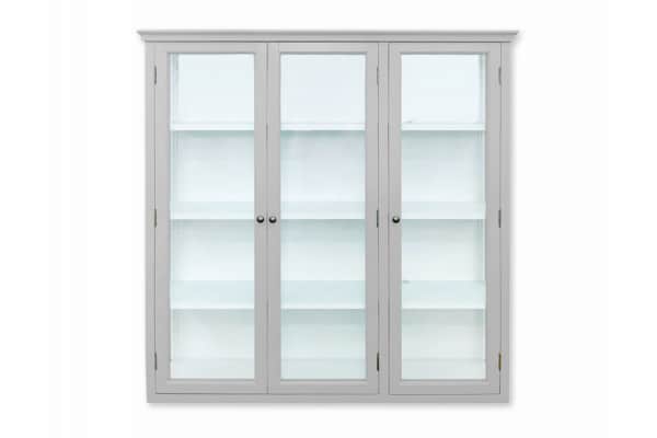 Læsø Væghængt Vitrineskab - 121x120x26 cm Lysgrå/Hvid