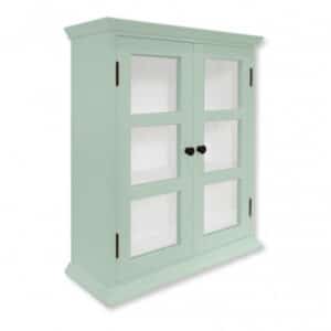Mandø Væghængt Vitrineskab - 65,5x56x22 cm Pastelgrøn/Hvid