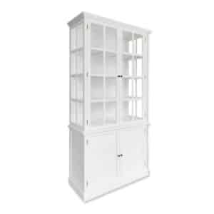 Romsø Vitrineskab - 220x110x45 cm Hvid