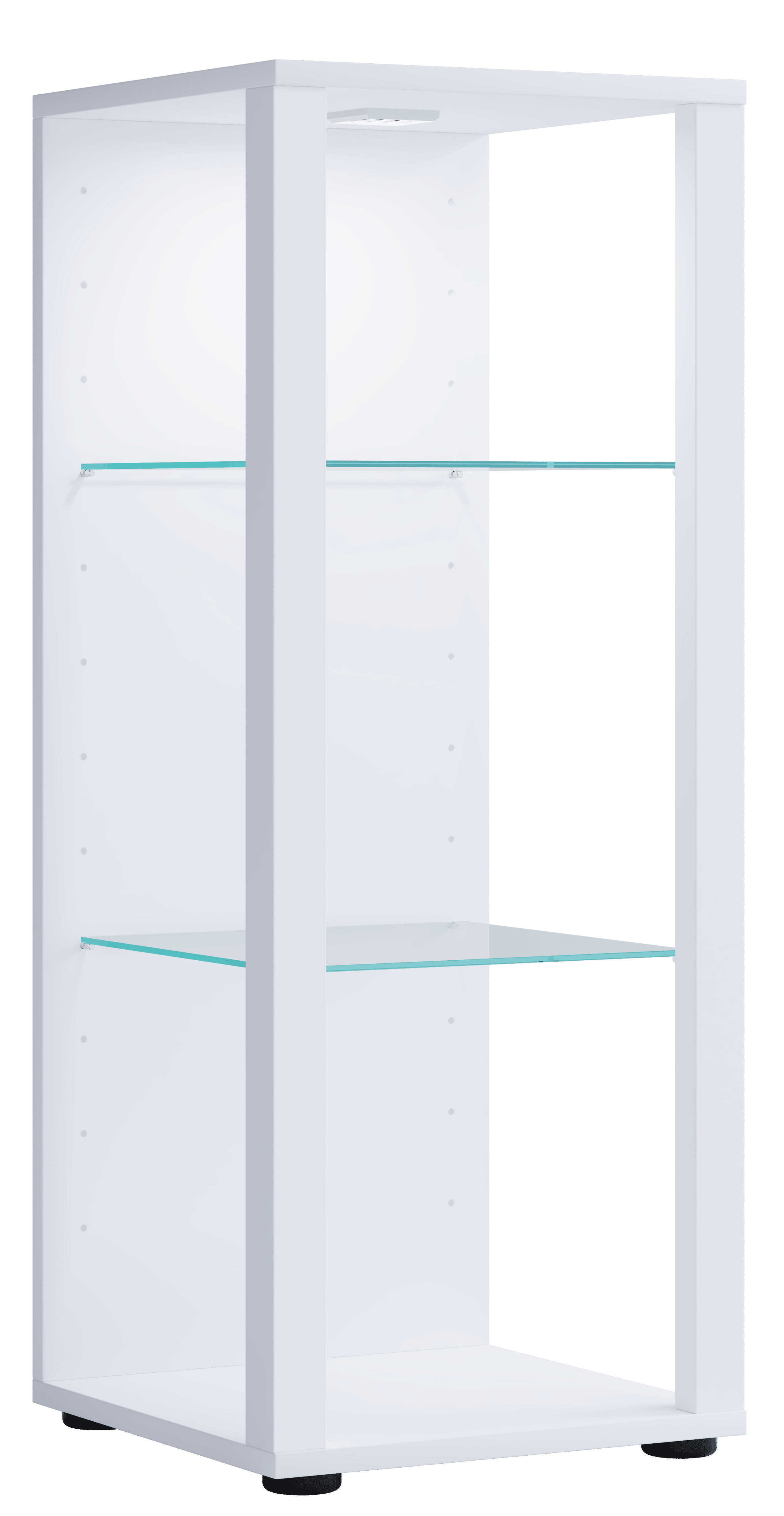 VCM NORDIC Glasol M vitrineskab, m. 2 glashylder - hvid træ