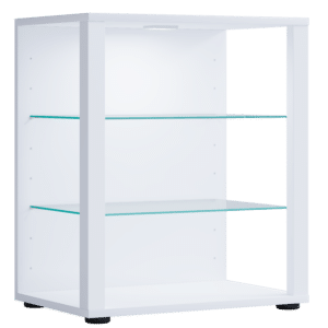 VCM NORDIC Glasol S vitrineskab, m. 2 glashylder - hvid træ