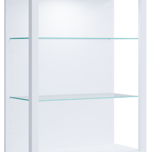 VCM NORDIC Glasol XL vitrineskab, m. 2 glashylder - hvid træ