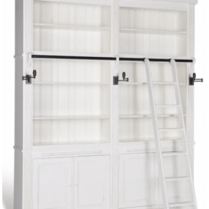 FLAMANT BALMORE Vitrineskab i jern og fyrretræ med lamper H248 x B218 x D44 cm - Antik hvid