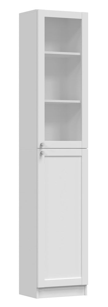 Elegant vitrineskab, Dybde: 31 cm, Bredde: 40 cm , Højde: 200 cm, hvid