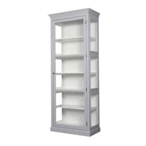 Fur Vitrineskab - 212x84x44 cm Lysgrå/Hvid