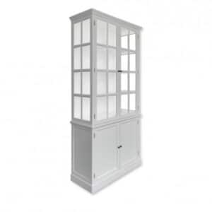 Romsø Vitrineskab - 220x110x45 cm Lysgrå/Hvid