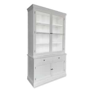 Tåsinge Vitrineskab - 220x125x50 cm Lysgrå/Hvid