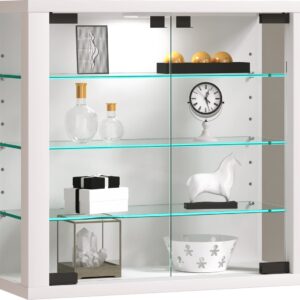 Vitrineskab, H. 40 x b. 43 x d. 18 cm, hvid