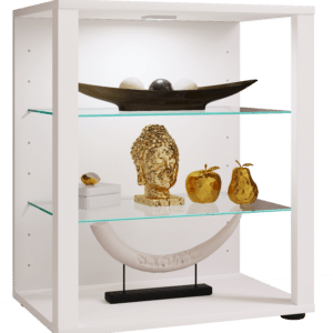 Vitrineskab, H. 60 x B. 52 x D. 35 cm, hvid