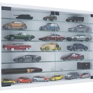 Vitrineskab, h. 40 x b. 60 x d. 10 cm, hvid