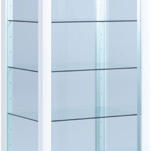 Vitrineskab i glas, 115 x 50 x 38 cm, hvid