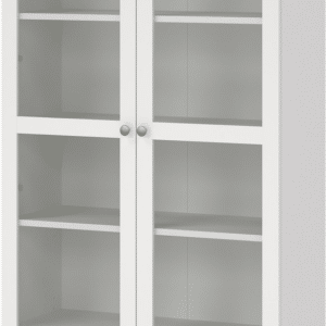 Vitrineskab Vesterholm Roma - hvid folie H203xB89xD36 cm, glasdøre, kromfarvede stålsben